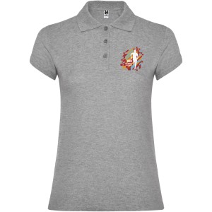 Star short sleeve women's polo, Marl Grey (Polo short, mixed fiber, synthetic)