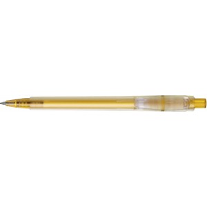 Stilolinea Oslo frosty plastic ballpen, yellow (Plastic pen)