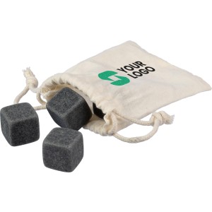 Stone ice cubes set Jens, khaki (Wine, champagne, cocktail equipment)