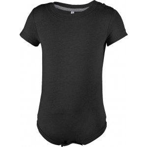 BABIES' SHORT-SLEEVED BODYSUIT, Black (T-shirt, 90-100% cotton)