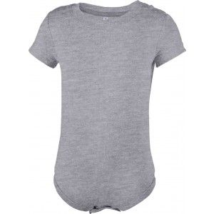 BABIES' SHORT-SLEEVED BODYSUIT, Oxford Grey (T-shirt, 90-100% cotton)