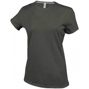 LADIES' SHORT SLEEVE CREW NECK T-SHIRT, Dark Khaki (T-shirt, 90-100% cotton)