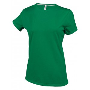 LADIES' SHORT SLEEVE CREW NECK T-SHIRT, Kelly Green (T-shirt, 90-100% cotton)