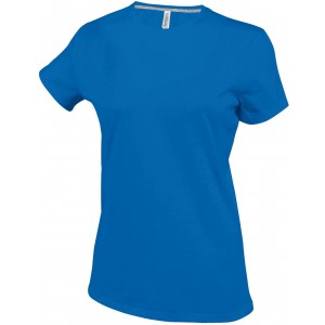 LADIES' SHORT SLEEVE CREW NECK T-SHIRT, Light Royal Blue (T-shirt, 90-100% cotton)