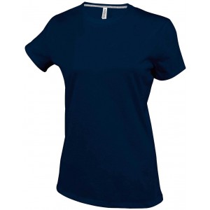 LADIES' SHORT SLEEVE CREW NECK T-SHIRT, Navy (T-shirt, 90-100% cotton)