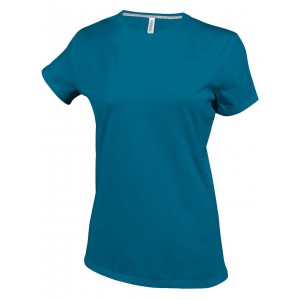 LADIES' SHORT SLEEVE CREW NECK T-SHIRT, Tropical Blue (T-shirt, 90-100% cotton)