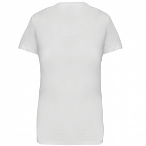 LADIES' SHORT SLEEVE CREW NECK T-SHIRT, White (T-shirt, 90-100% cotton)
