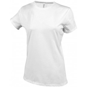 LADIES' SHORT SLEEVE CREW NECK T-SHIRT, White (T-shirt, 90-100% cotton)