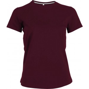 LADIES' SHORT SLEEVE CREW NECK T-SHIRT, Wine (T-shirt, 90-100% cotton)