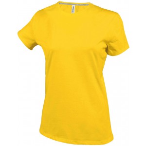 LADIES' SHORT SLEEVE CREW NECK T-SHIRT, Yellow (T-shirt, 90-100% cotton)