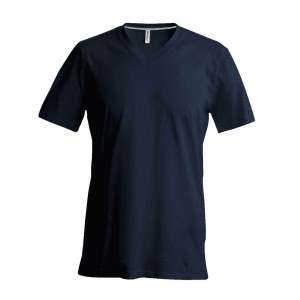 MEN'S SHORT-SLEEVED V-NECK T-SHIRT, Dark Grey (T-shirt, 90-100% cotton)