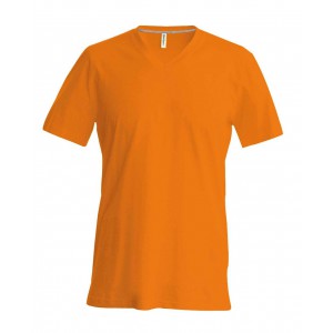 MEN'S SHORT-SLEEVED V-NECK T-SHIRT, Orange (T-shirt, 90-100% cotton)
