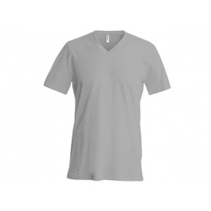 MEN'S SHORT-SLEEVED V-NECK T-SHIRT, Oxford Grey (T-shirt, 90-100% cotton)