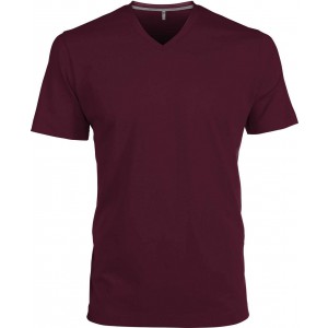 MEN'S SHORT-SLEEVED V-NECK T-SHIRT, Wine (T-shirt, 90-100% cotton)