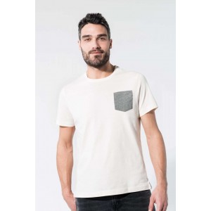 ORGANIC COTTON T-SHIRT WITH POCKET DETAIL, Grey Heather/Black (T-shirt, 90-100% cotton)