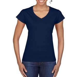 SOFTSTYLE(r) LADIES' V-NECK T-SHIRT, Navy (T-shirt, 90-100% cotton)