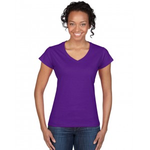 SOFTSTYLE(r) LADIES' V-NECK T-SHIRT, Purple (T-shirt, 90-100% cotton)
