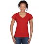 SOFTSTYLE(r) LADIES' V-NECK T-SHIRT, Red