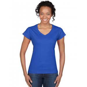 SOFTSTYLE(r) LADIES' V-NECK T-SHIRT, Royal (T-shirt, 90-100% cotton)