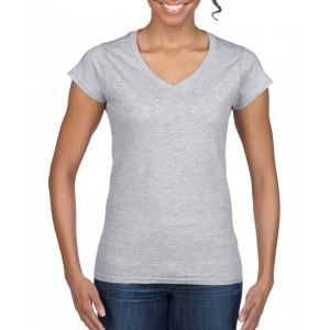 SOFTSTYLE(r) LADIES' V-NECK T-SHIRT, RS Sport Grey (T-shirt, 90-100% cotton)