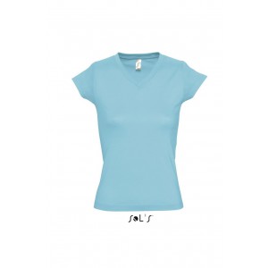SOL'S MOON - WOMEN?S V-NECK T-SHIRT, Atoll Blue (T-shirt, 90-100% cotton)