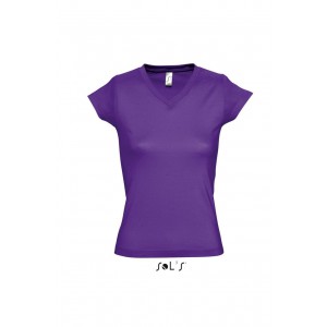 SOL'S MOON - WOMEN?S V-NECK T-SHIRT, Dark Purple (T-shirt, 90-100% cotton)
