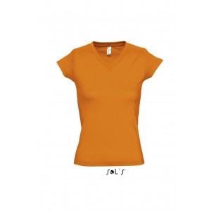SOL'S MOON - WOMEN?S V-NECK T-SHIRT, Orange (T-shirt, 90-100% cotton)