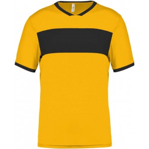 ADULTS' SHORT-SLEEVED JERSEY, Sporty Yellow/Black (T-shirt, mixed fiber, synthetic)