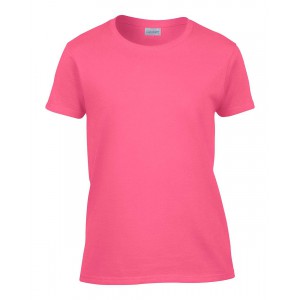 HEAVY COTTON(tm)  LADIES' T-SHIRT, Safety Pink (T-shirt, mixed fiber, synthetic)