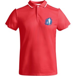 Tamil short sleeve men's sports polo, Red, White (T-shirt, mixed fiber, synthetic)