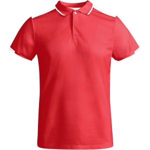 Tamil short sleeve men's sports polo, Red, White (T-shirt, mixed fiber, synthetic)
