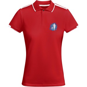 Tamil short sleeve women's sports polo, Red, White (T-shirt, mixed fiber, synthetic)