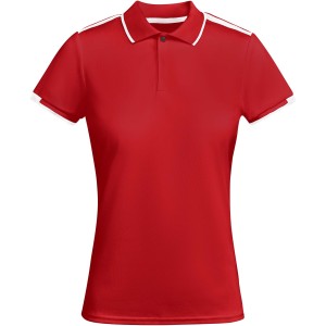 Tamil short sleeve women's sports polo, Red, White (T-shirt, mixed fiber, synthetic)