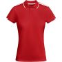 Tamil short sleeve women's sports polo, Red, White