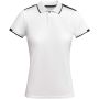 Tamil short sleeve women's sports polo, White, Solid black