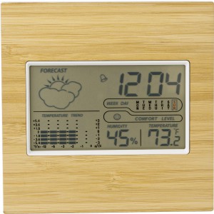 Bamboo weather station Lia, bamboo (Thermometer)