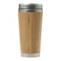 Bamboo and stainless steel travel cup Sabine, brown