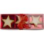 Three star-shaped candles Lorna, red