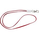 TPE lanyard and charging cable in one, red (8451-08)