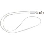 TPE lanyard and charging cable in one, white (8451-02)