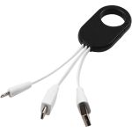 Troop 3-in-1 charging cable, solid black (13499300)