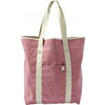 Twill cotton two-tone beach bag, pink (7956-17)
