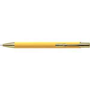 Recycled aluminium rubberized ballpen Anisa, gold