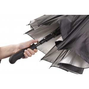 Polyester (190T) umbrella Ramona, black/silver (Umbrellas)