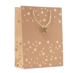 Gift paper bag with pattern, Gold