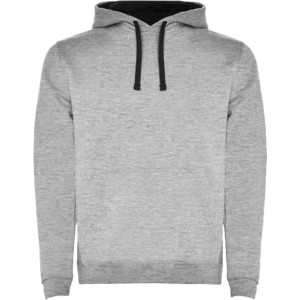 Urban men's hoodie, Marl Grey, Black