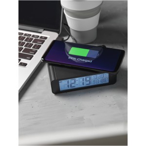 Wireless charging alarm clock, solid black (Clocks and watches)