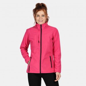 WOMEN'S OCTAGON II PRINTABLE 3 LAYER MEMBRANE SOFTSHELL, Hot Pink/Black (Jackets)