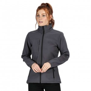 WOMEN'S OCTAGON II PRINTABLE 3 LAYER MEMBRANE SOFTSHELL, Seal Grey/Black (Jackets)