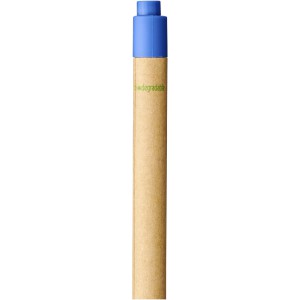 Berk recycled carton and corn plastic ballpoint pen, Blue (Wooden, bamboo, carton pen)
